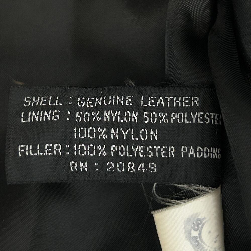 Vintage 90s Snoopy Peanuts Leather Bomber Jacket L Large American Toons Black - Picture 15 of 16